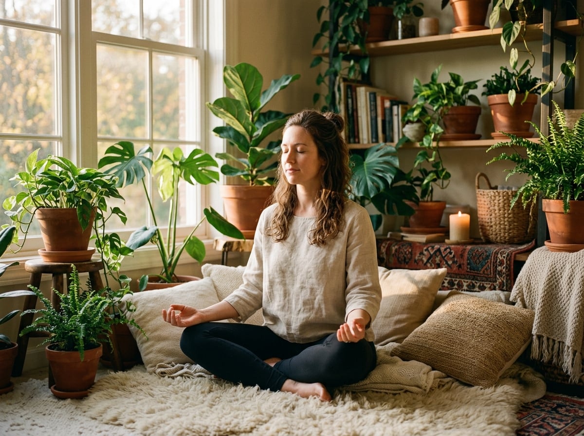 Frau in friedlicher Meditation – Einzelcoaching